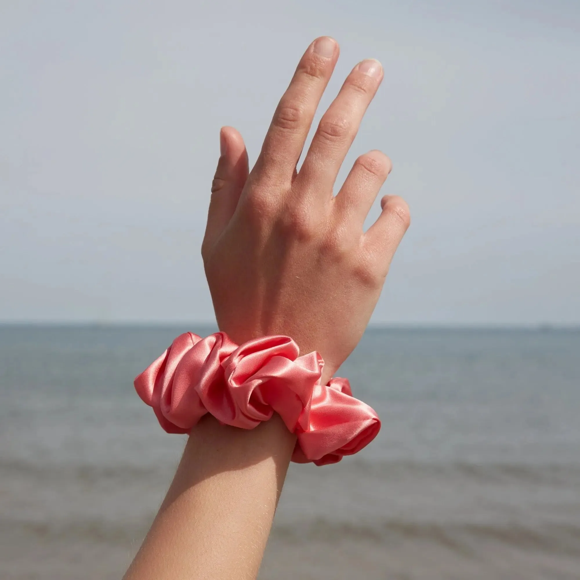 3 Large Silk Scrunchies - Watermelon Sugar