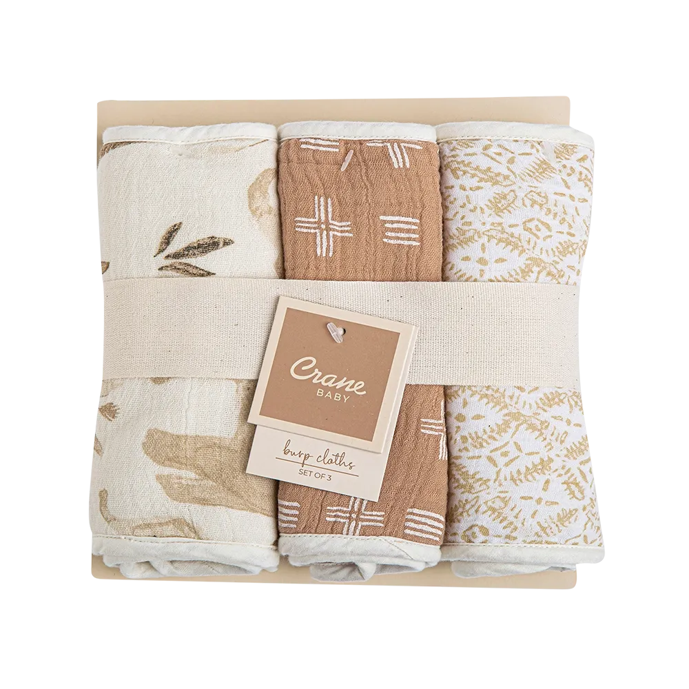 3 pc cotton burp cloths - various styles