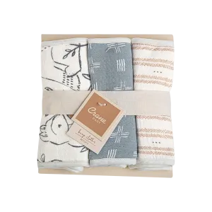 3 pc cotton burp cloths - various styles