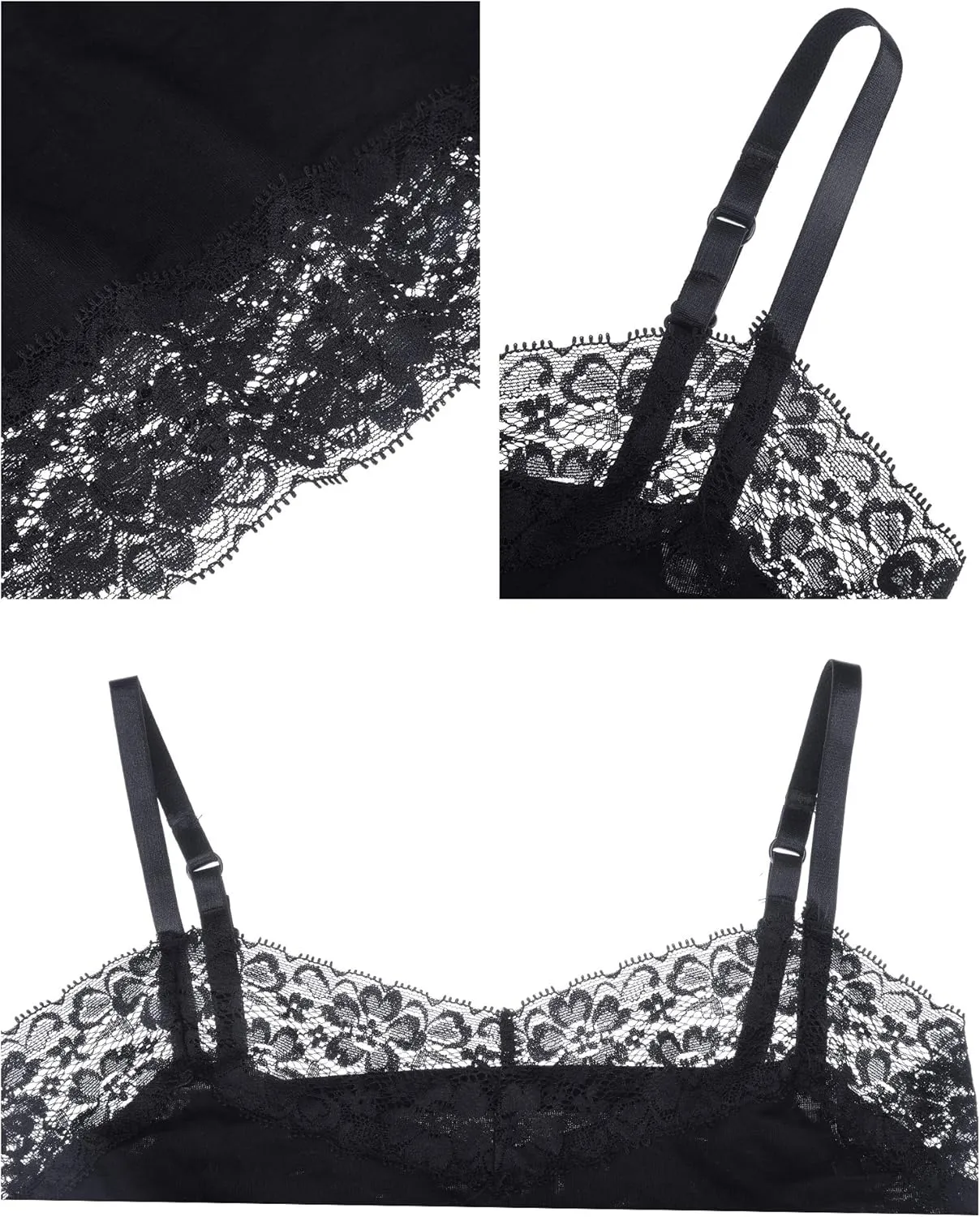 3 Pcs Women Long Camisoles Lace Tank Tops Neck Cami Adjustable Spaghetti Strap Lace Trim Tank Top for Women Wearing