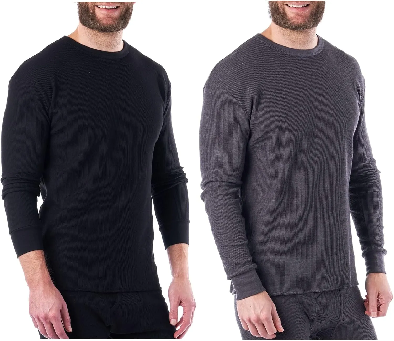 Alpine Swiss Mens Thermal Long Sleeve Top Underwear Crew Neck Shirt Waffle Knit Henley Base Layer