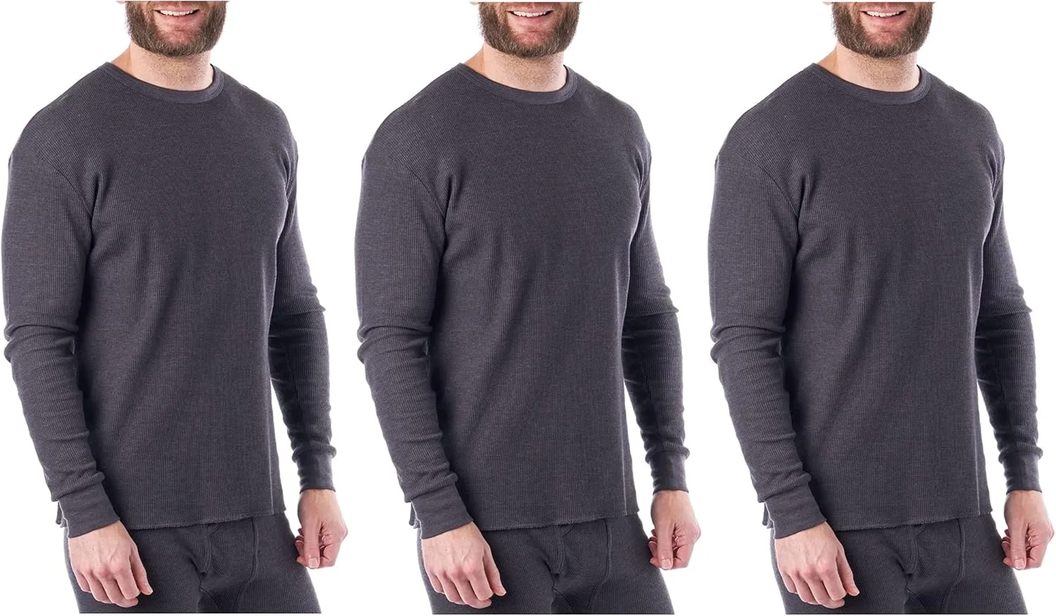 Alpine Swiss Mens Thermal Long Sleeve Top Underwear Crew Neck Shirt Waffle Knit Henley Base Layer