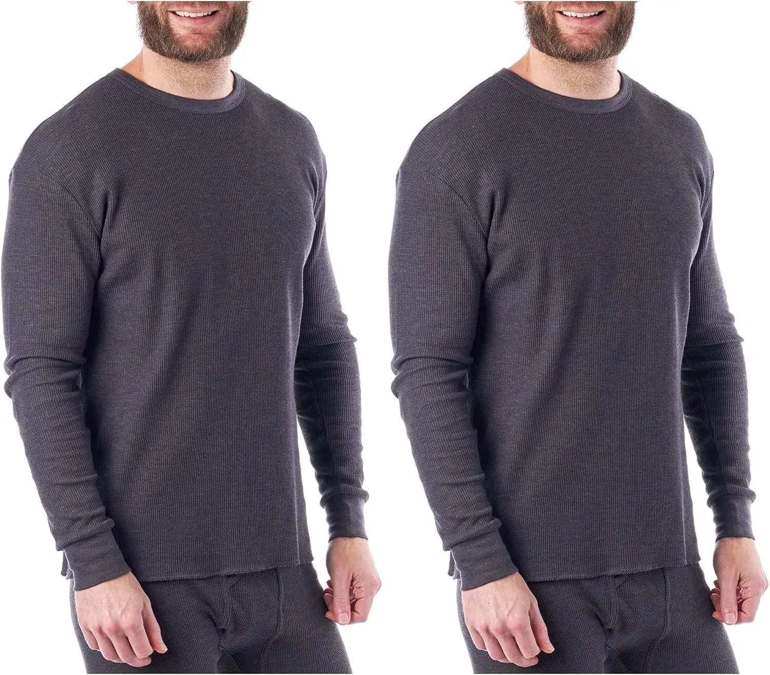 Alpine Swiss Mens Thermal Long Sleeve Top Underwear Crew Neck Shirt Waffle Knit Henley Base Layer
