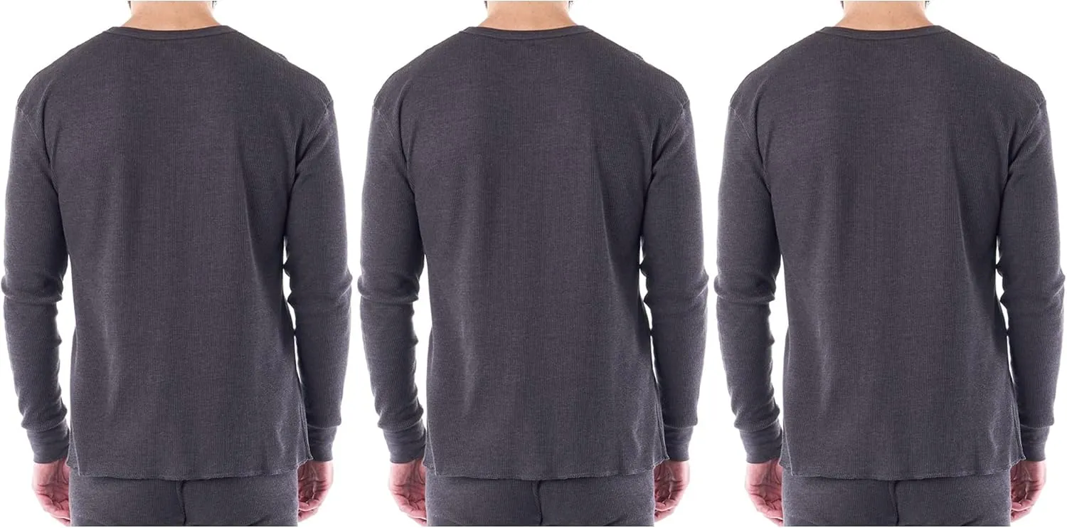 Alpine Swiss Mens Thermal Long Sleeve Top Underwear Crew Neck Shirt Waffle Knit Henley Base Layer