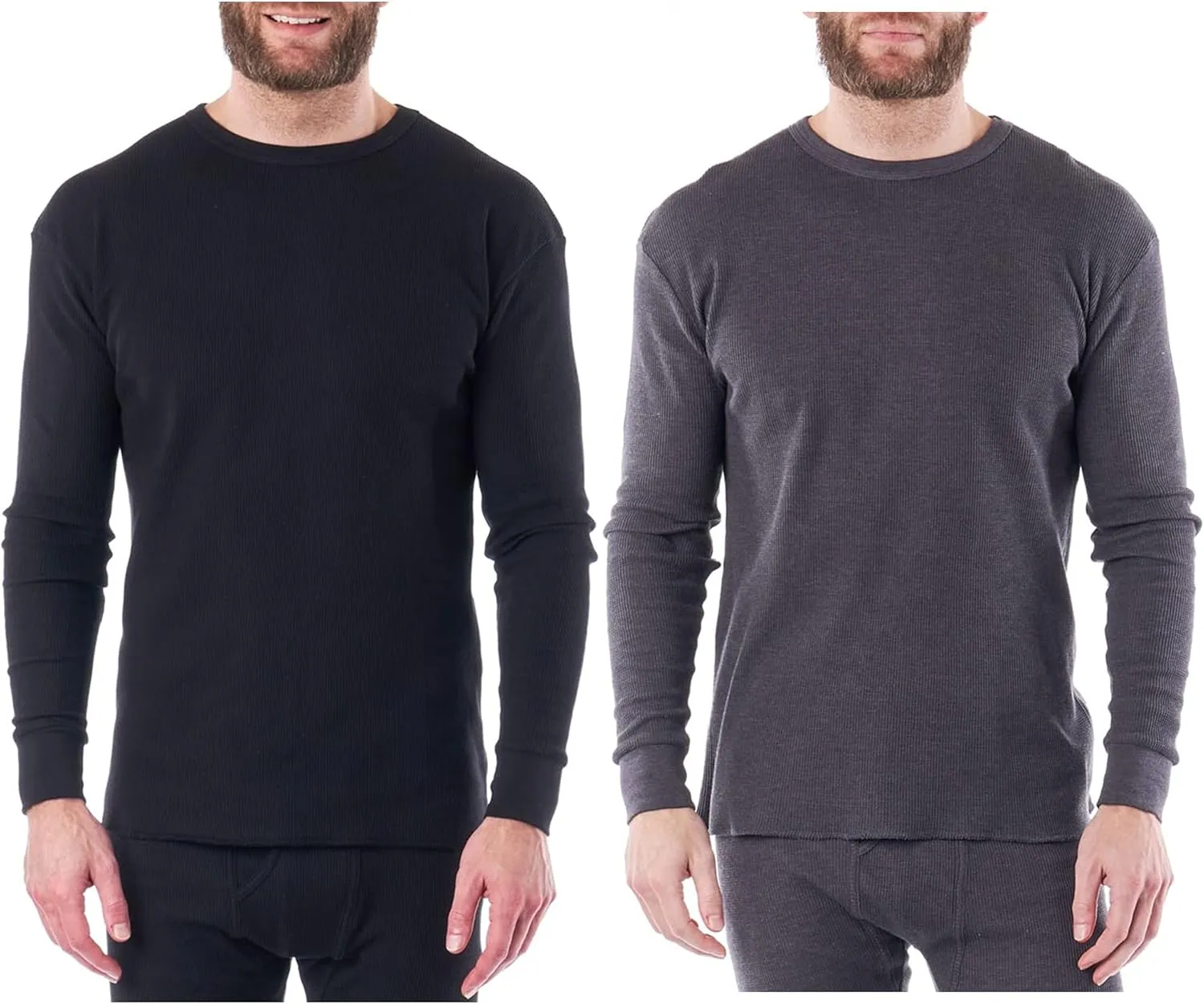 Alpine Swiss Mens Thermal Long Sleeve Top Underwear Crew Neck Shirt Waffle Knit Henley Base Layer