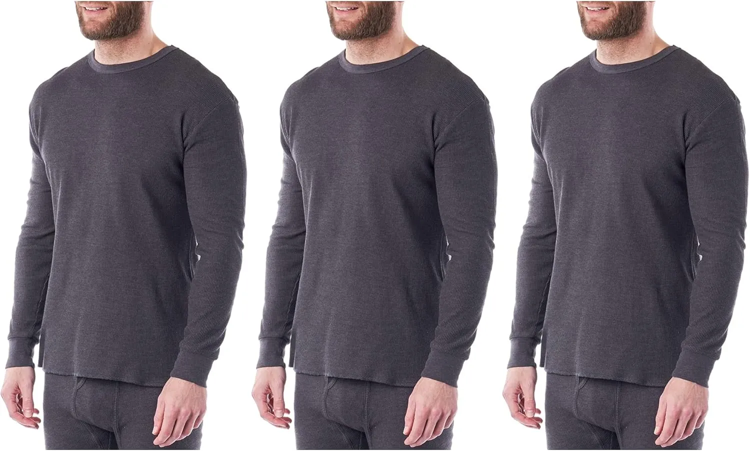 Alpine Swiss Mens Thermal Long Sleeve Top Underwear Crew Neck Shirt Waffle Knit Henley Base Layer