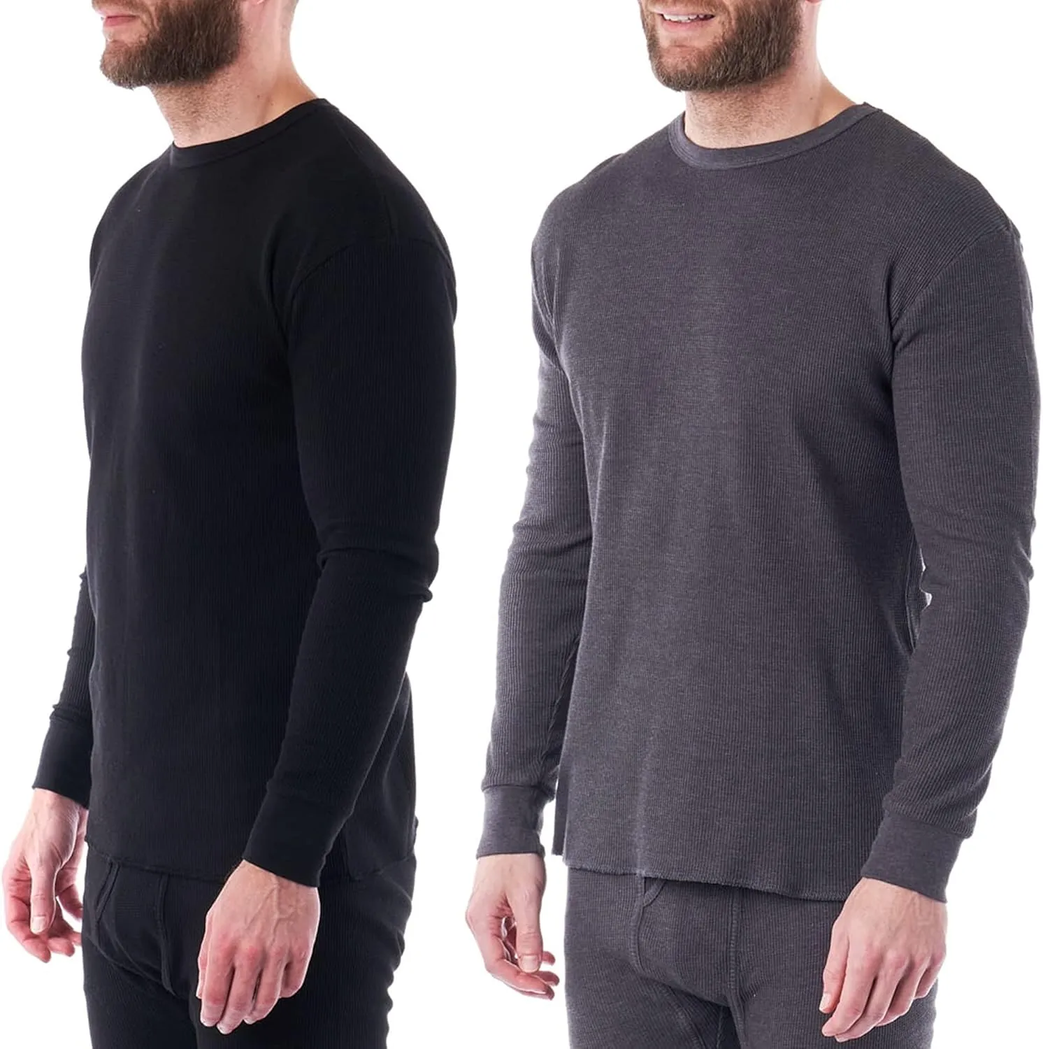 Alpine Swiss Mens Thermal Long Sleeve Top Underwear Crew Neck Shirt Waffle Knit Henley Base Layer