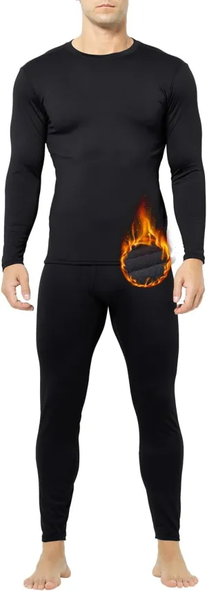 Arjen Kroos Thermal Underwear for Men, Long Johns Thermal Set, Fleece Lined Top and Bottom Set, Base Layer Men Cold Weather
