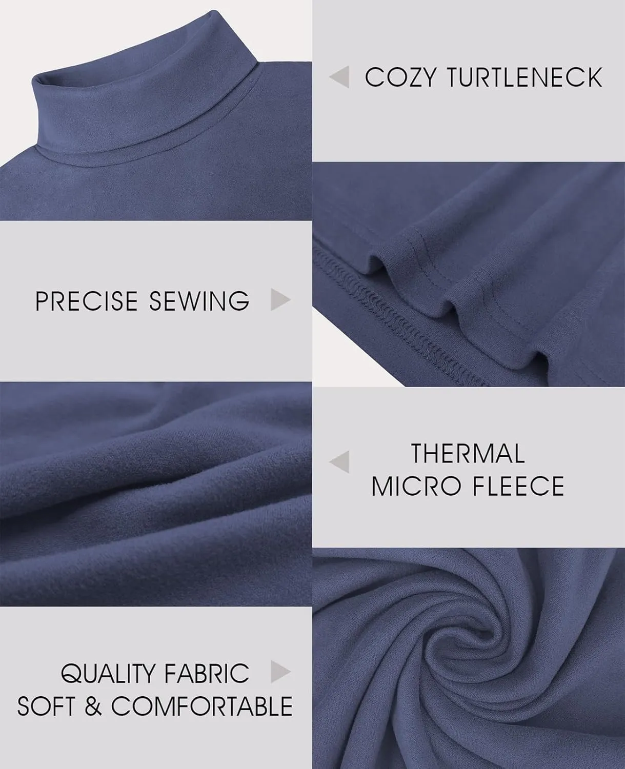 Askdeer Men's Turtleneck Long Sleeve Shirts Thermal Underwear Tops Basic Pullover Sweater Tees