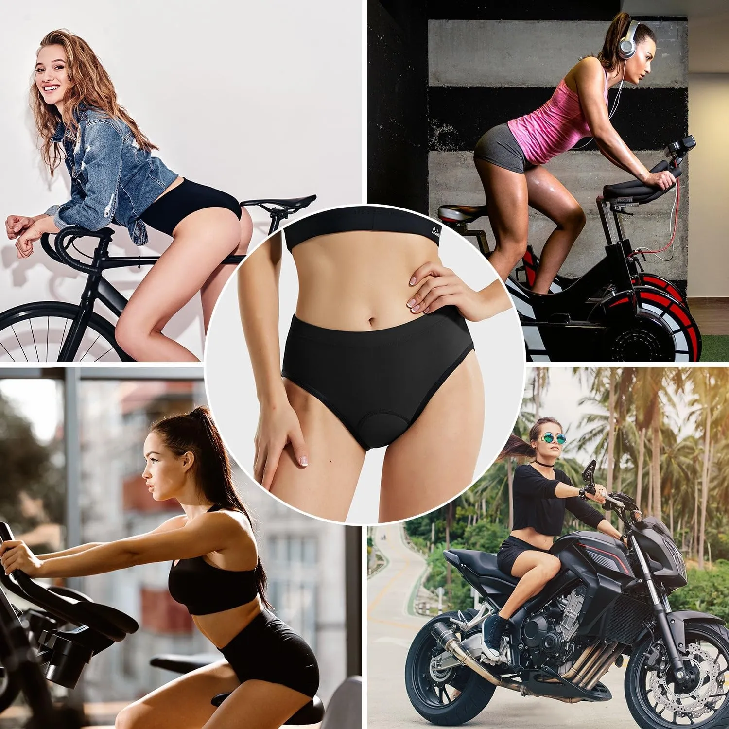 baleaf Women's Cycling Underwear Padded Bike Shorts Padding Spin Biker Briefs Biking Gear