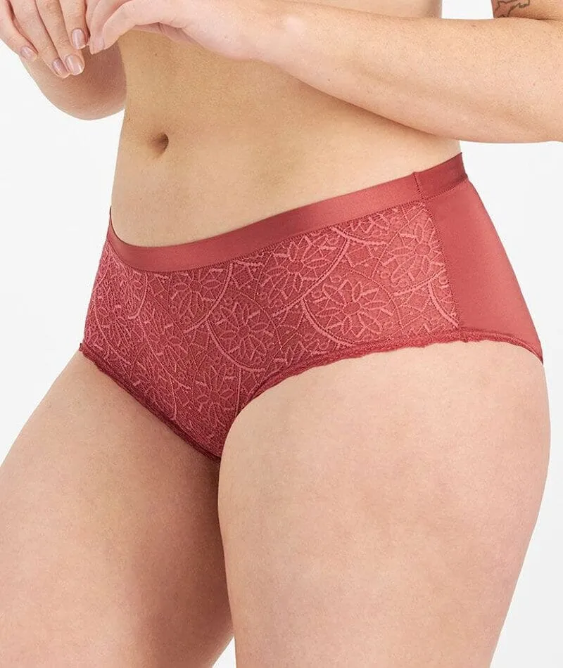 Berlei Barely There Lace Full Brief - Copper Rouge
