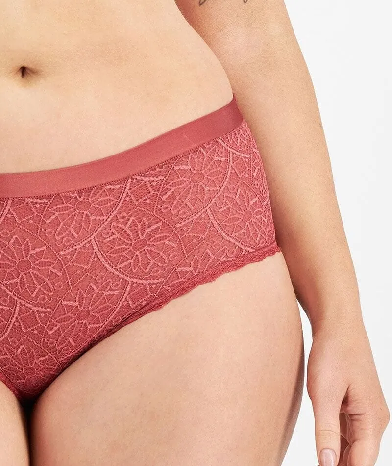 Berlei Barely There Lace Full Brief - Copper Rouge