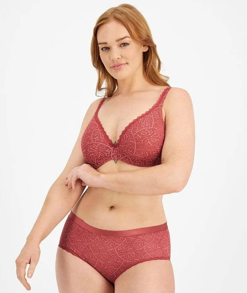 Berlei Barely There Lace Full Brief - Copper Rouge