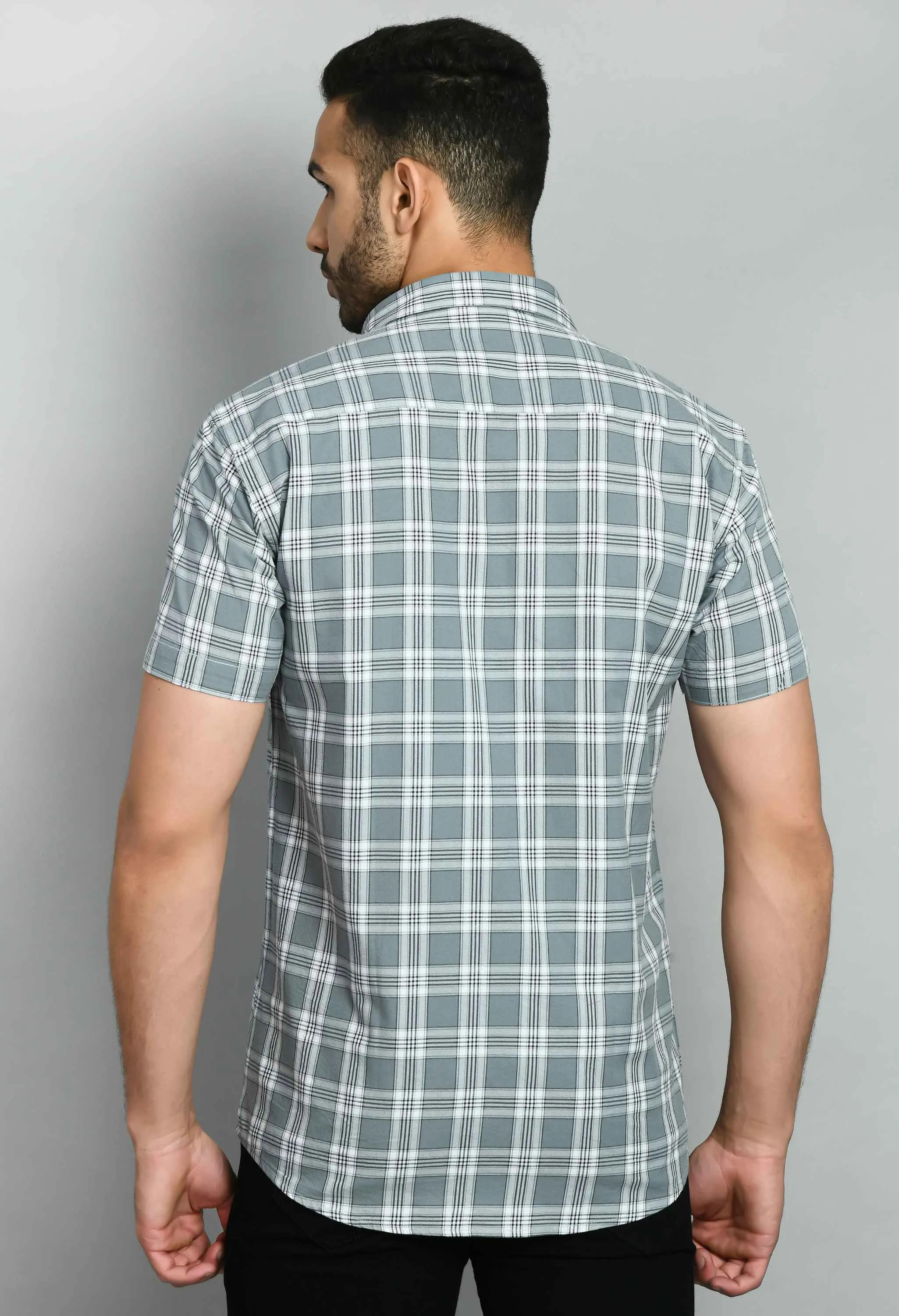 Big Checks Light Gray Shirt