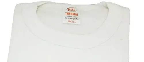 B.U.L ® Mens Extrem Hot Thermal Underwear Set Short Sleeve Vest & Long Johns Suitable for Winter, Outdoor Work, Travel, Camping & Ski Wear Size S-XL (Medium, White)
