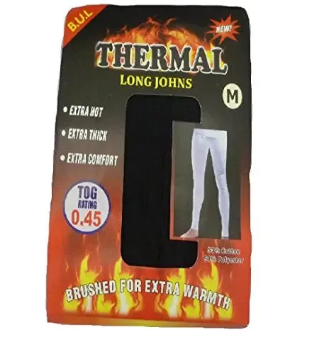 B.U.L ® Mens Extrem Hot Thermal Underwear Set Short Sleeve Vest & Long Johns Suitable for Winter, Outdoor Work, Travel, Camping & Ski Wear Size S-XL (Medium, White)