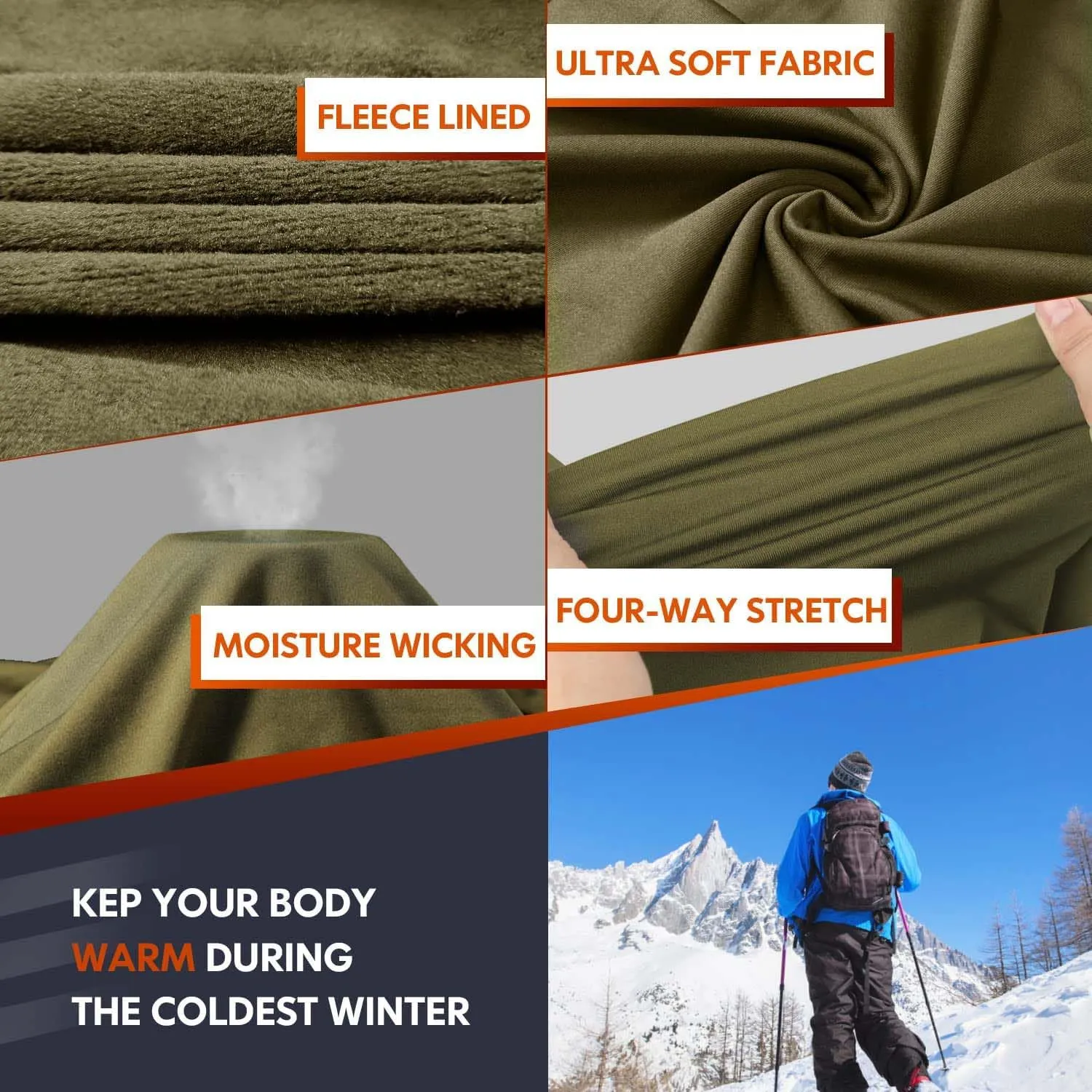 CL convallaria Thermal Underwear Long Johns Set Mens Winter Gift Hunting Gear Sport Base Layer Bottom Top