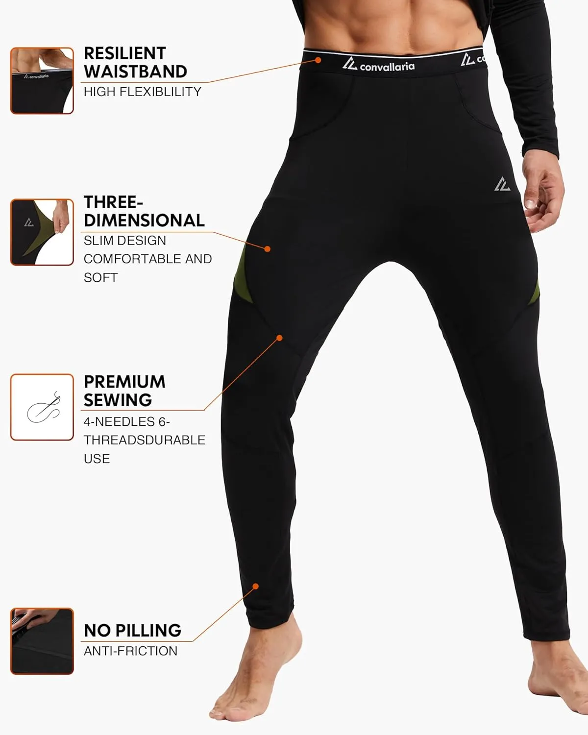 CL convallaria Thermal Underwear Long Johns Set Mens Winter Gift Hunting Gear Sport Base Layer Bottom Top