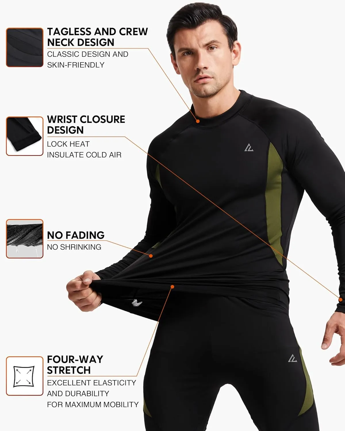 CL convallaria Thermal Underwear Long Johns Set Mens Winter Gift Hunting Gear Sport Base Layer Bottom Top