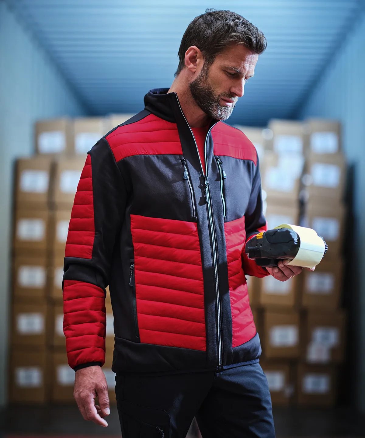 Classic Red/Black - E-Volve unisex thermal hybrid jacket