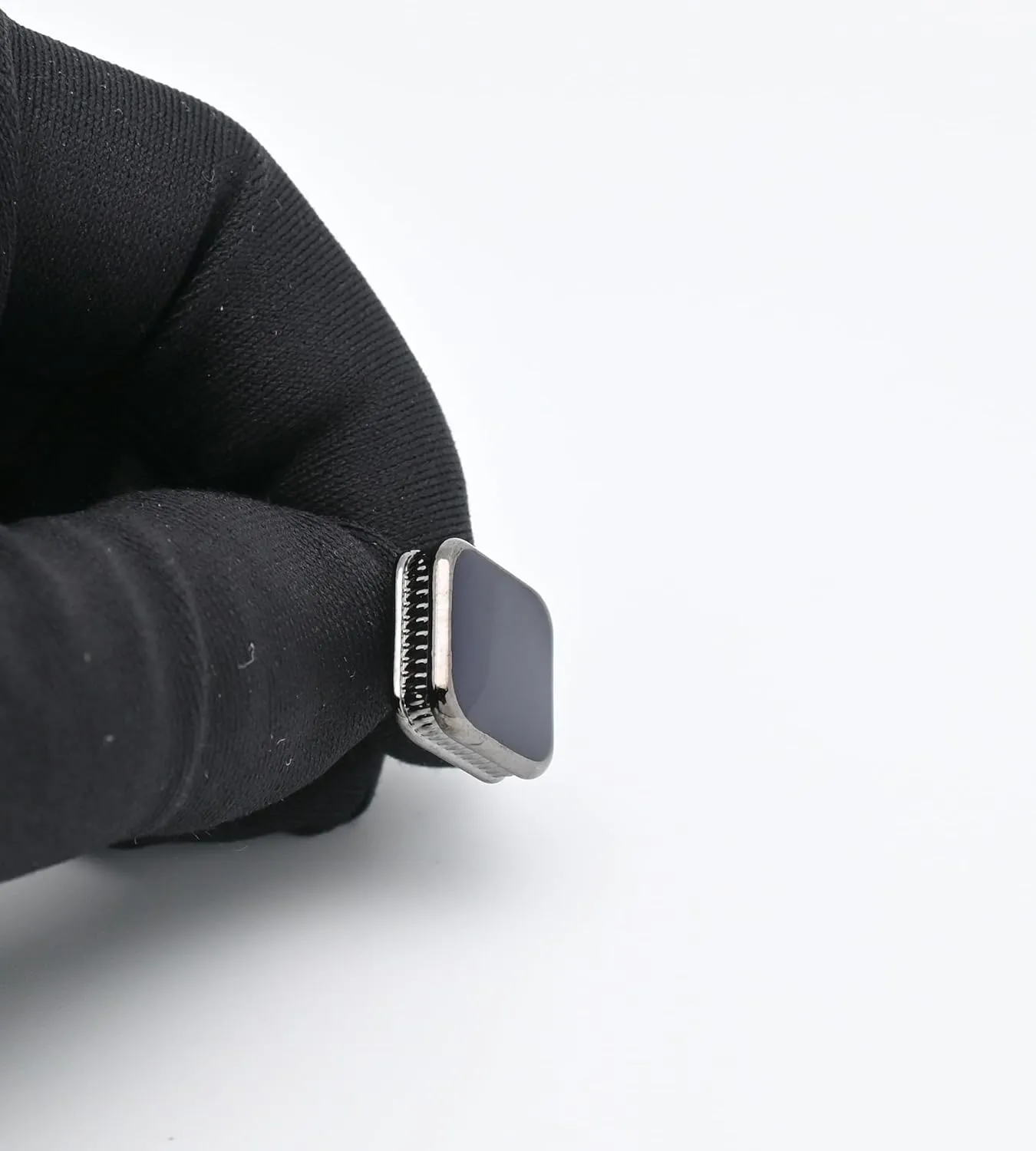 Classic Square Black/Blue Cufflinks for Men In Gift Case Handmade Silver/Black Tone Metal Men's Cufflinks Jewelry Set for Wedding Party Anniversary Business Events Dress