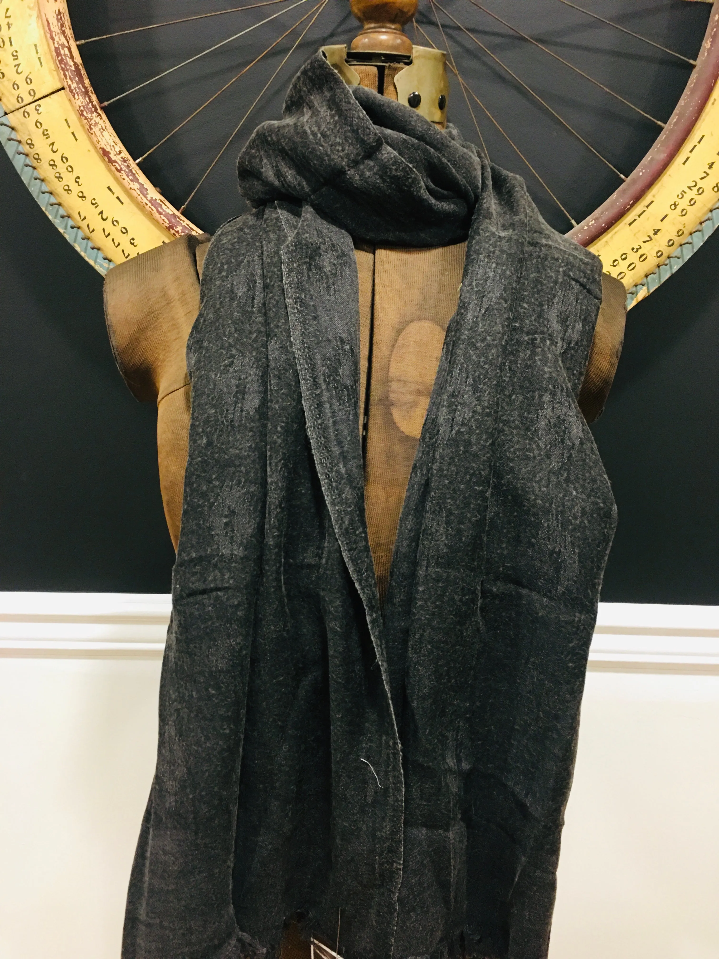 Cotton Modal Wool Jacquard Weave - Black