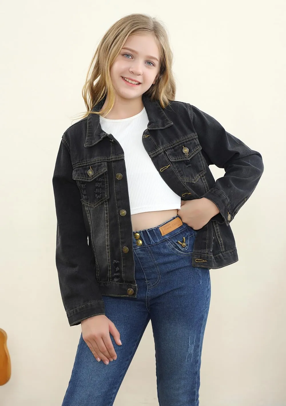 Cromoncent Classic Denim Jacket for Boys Girls