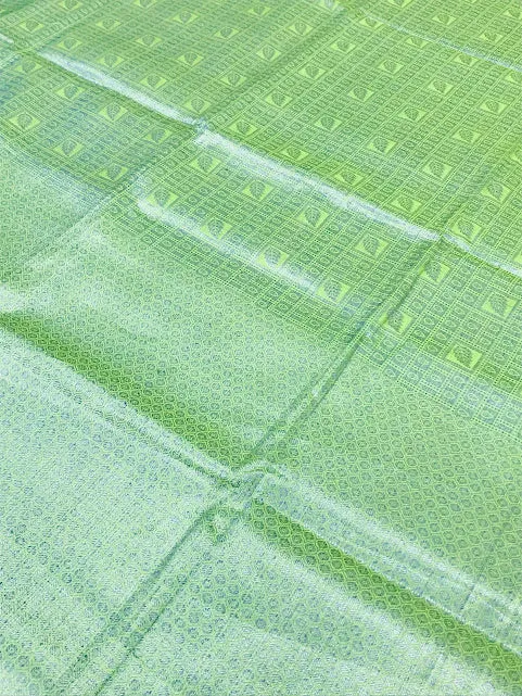 Delightful Light Green Color Art Silk With Contrast Border Unique Design Saree For Women