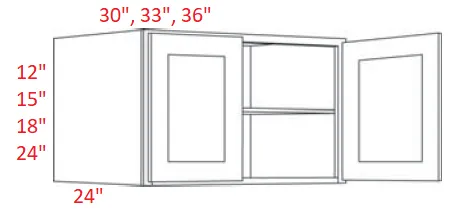 EB10-3612X24 Elegant White Assembled 36x12x24 Wall Cabinet