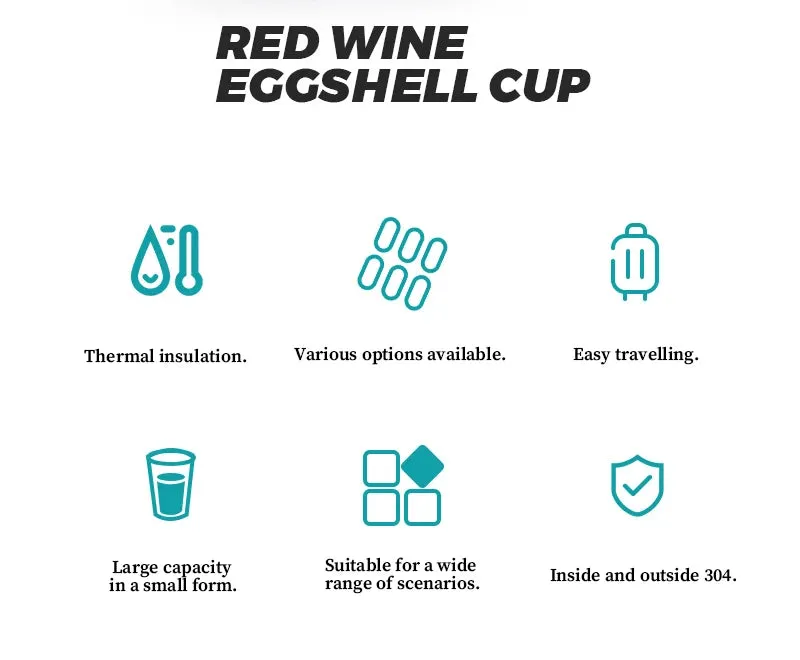 Eggshell Wine Glass Stainless Steel Thermos Bottle
