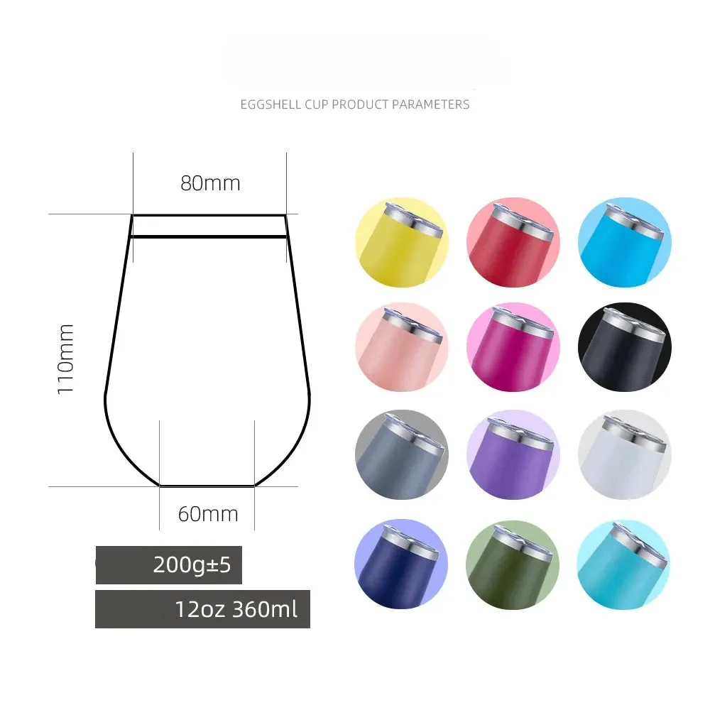 Eggshell Wine Glass Stainless Steel Thermos Bottle