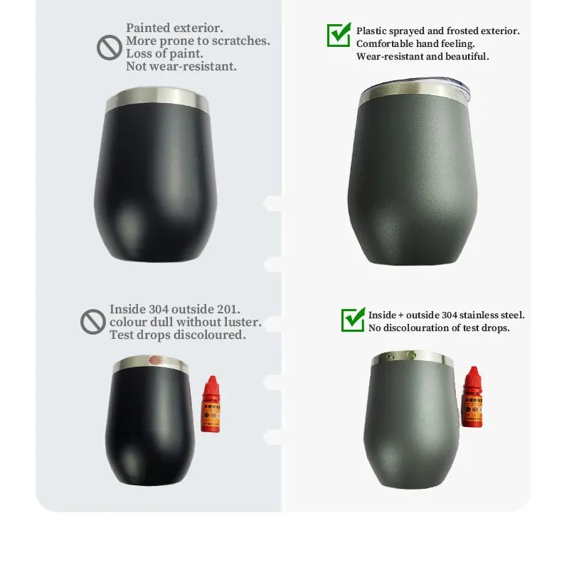 Eggshell Wine Glass Stainless Steel Thermos Bottle