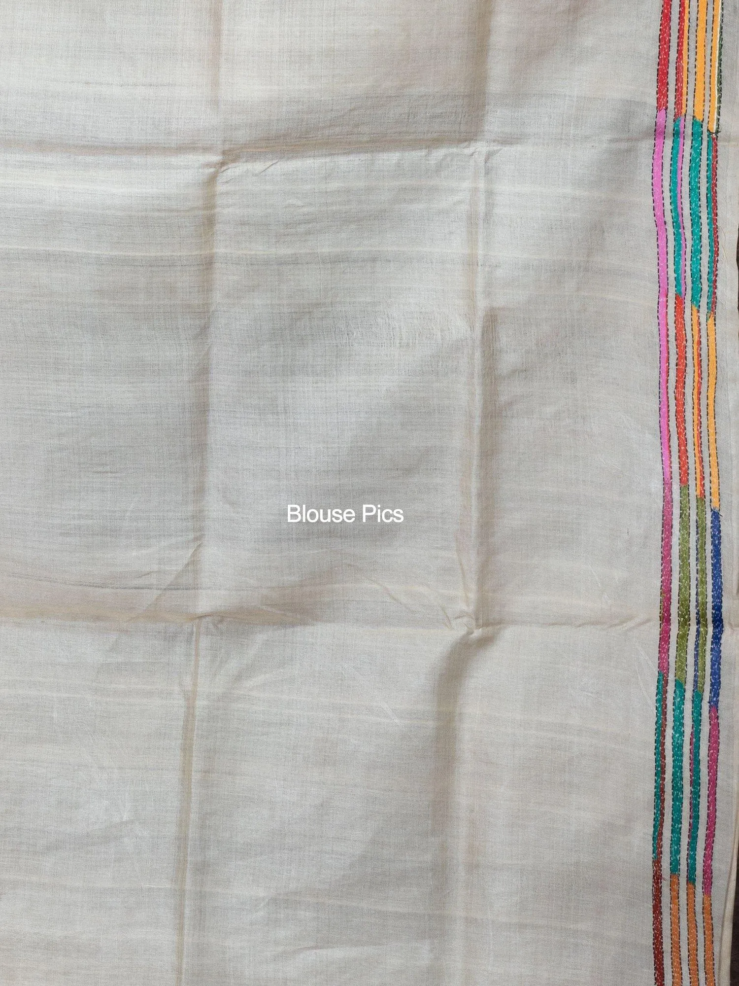 Elegant Allover Kantha Stitch Tussar Silk Saree