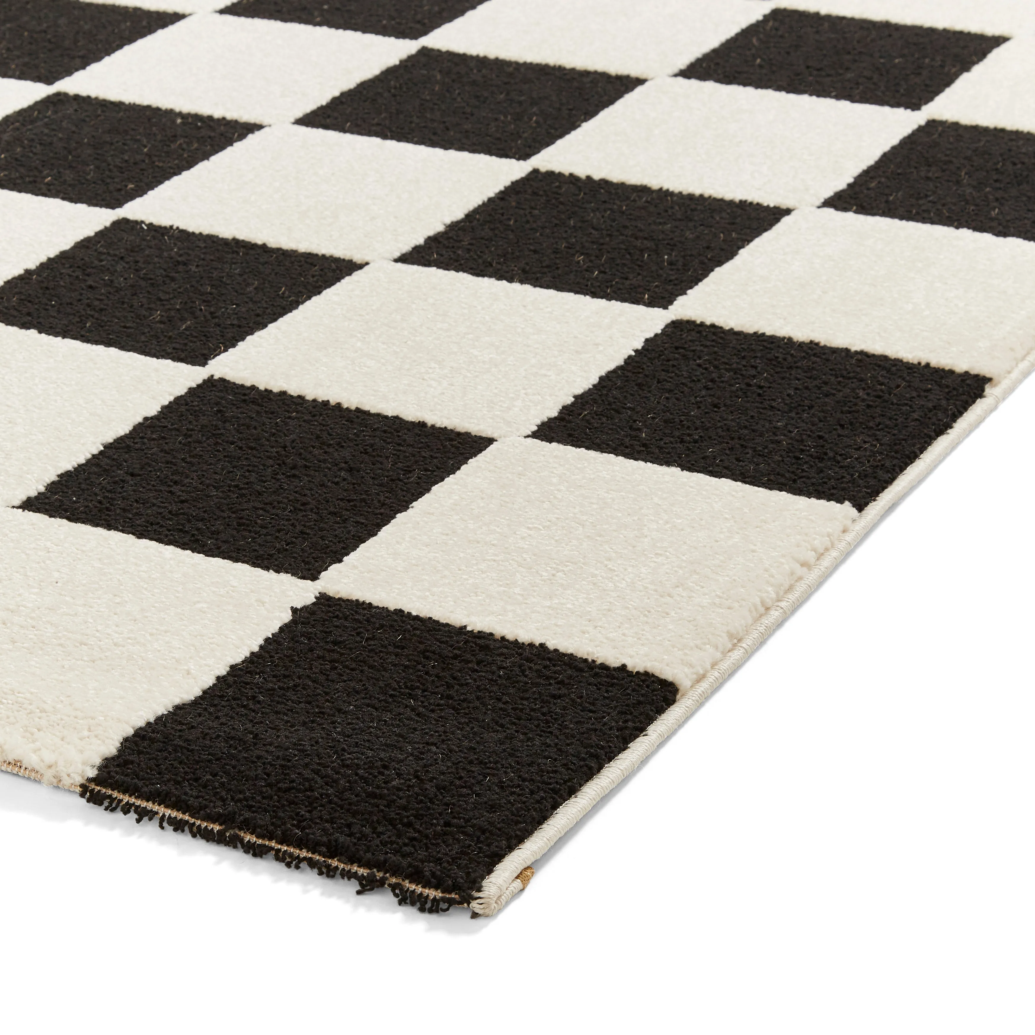 Elio 69924 Multi Textured Pile Rug Black White