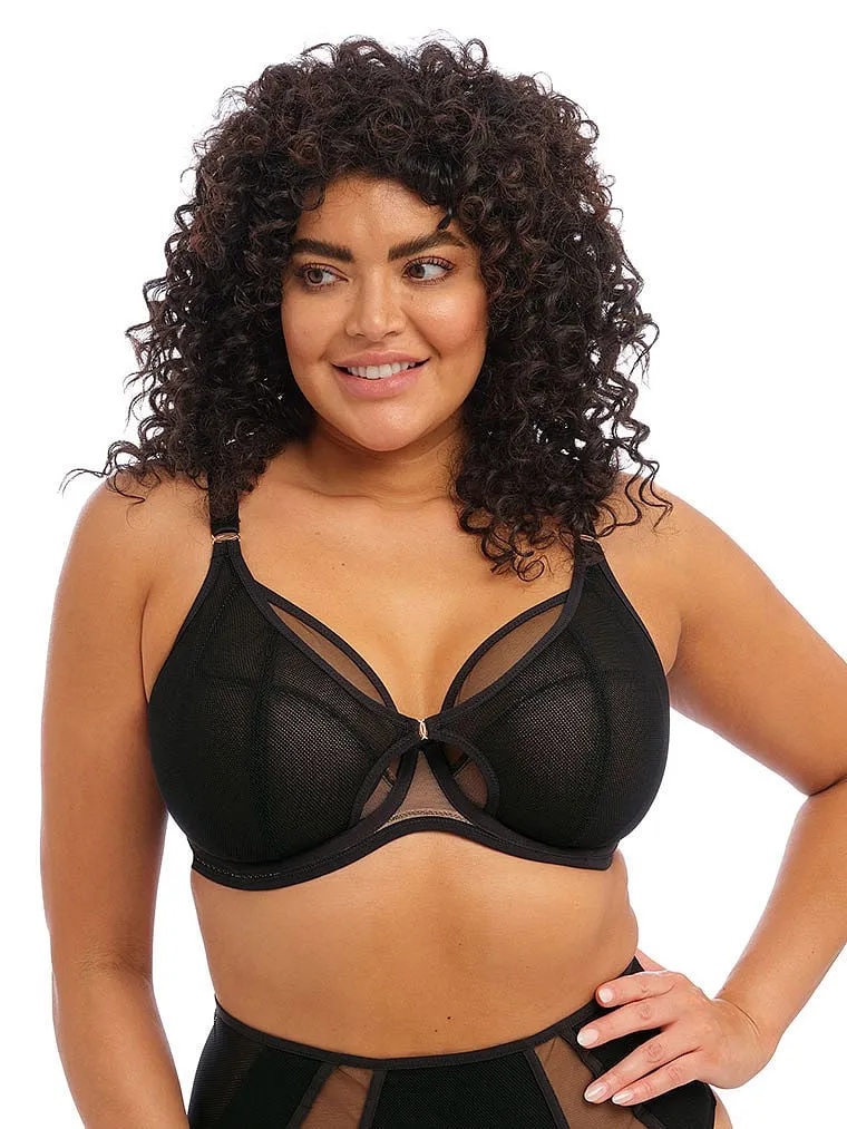 Elomi Kintai Underwire Plunge Bra, black