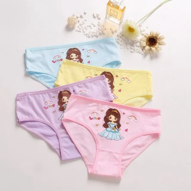 Girl’s Cotton Underwear for Children (4-Packs)
