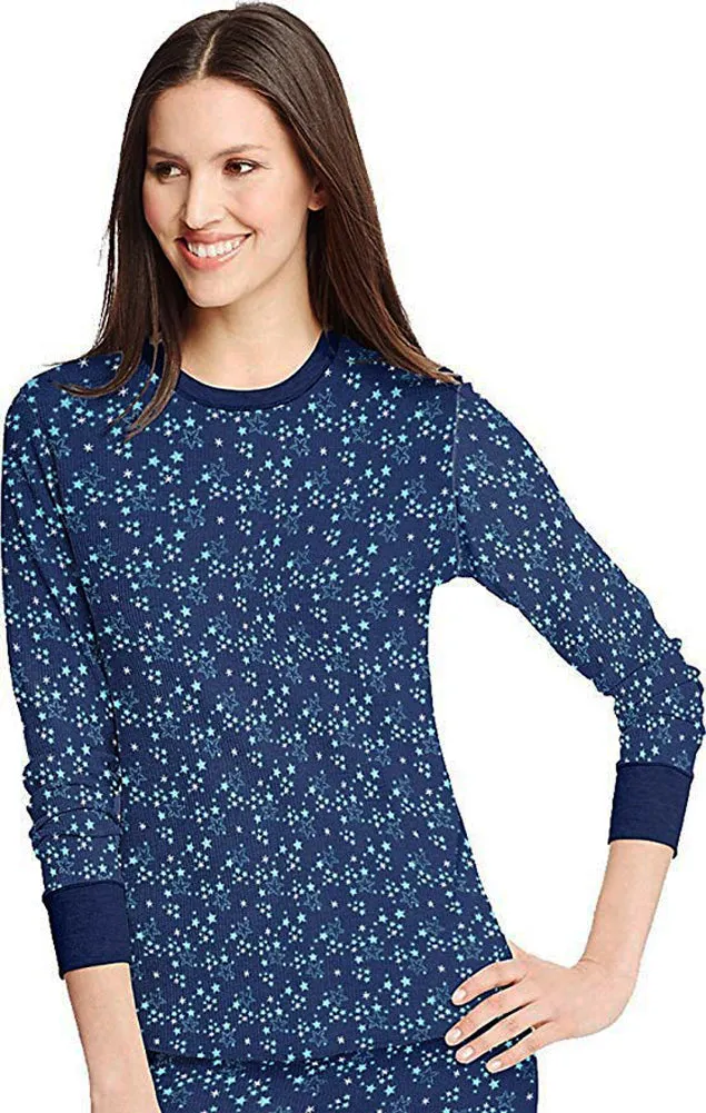 Hanes Women's X-Temp Thermal Underwear - Solids and Printed Long Sleeve Crew Top