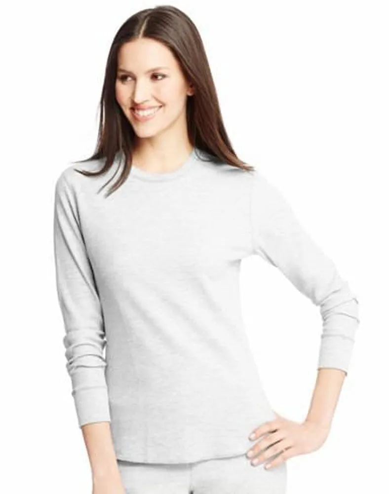 Hanes Women's X-Temp Thermal Underwear - Solids and Printed Long Sleeve Crew Top
