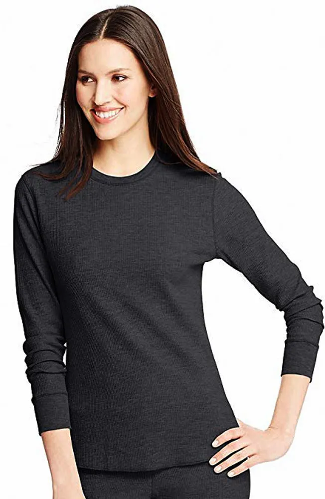 Hanes Women's X-Temp Thermal Underwear - Solids and Printed Long Sleeve Crew Top