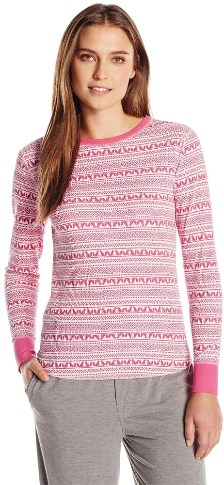 Hanes Women's X-Temp Thermal Underwear - Solids and Printed Long Sleeve Crew Top
