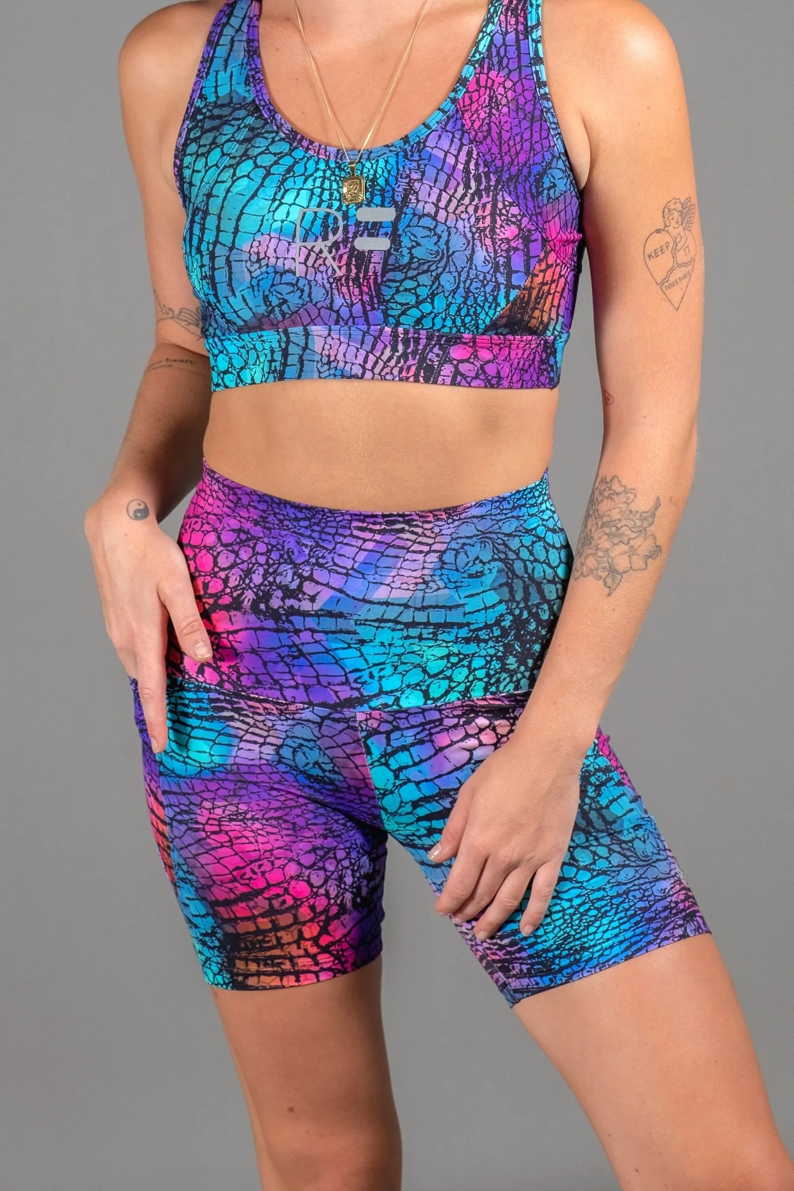 High Waist Mid Shorts - Viper