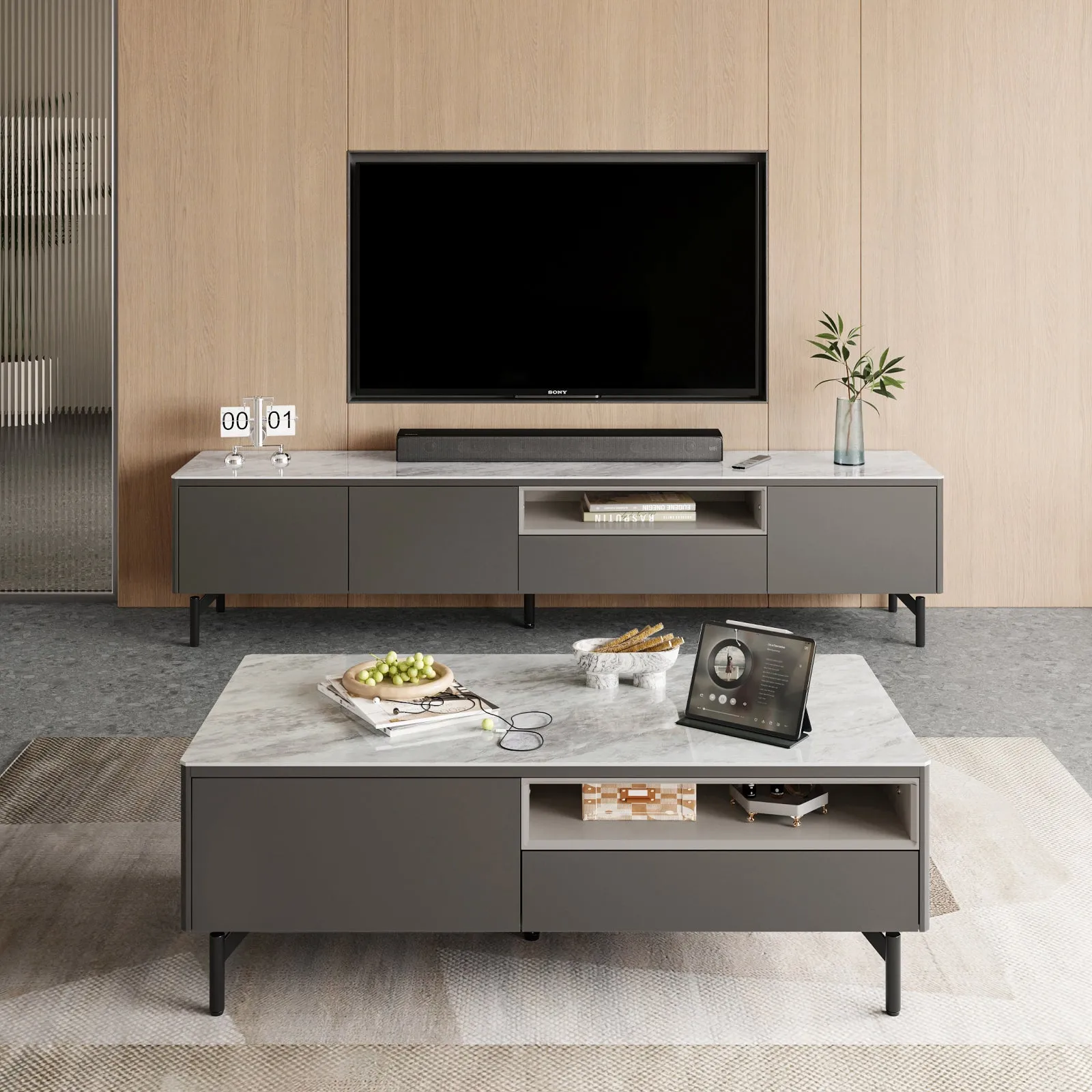 LAUREL Grey TV Stand