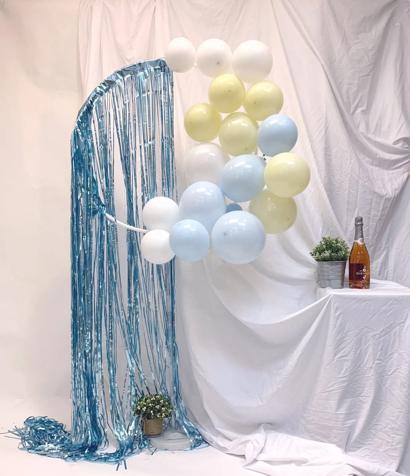 Light Blue Streamer Backdrop