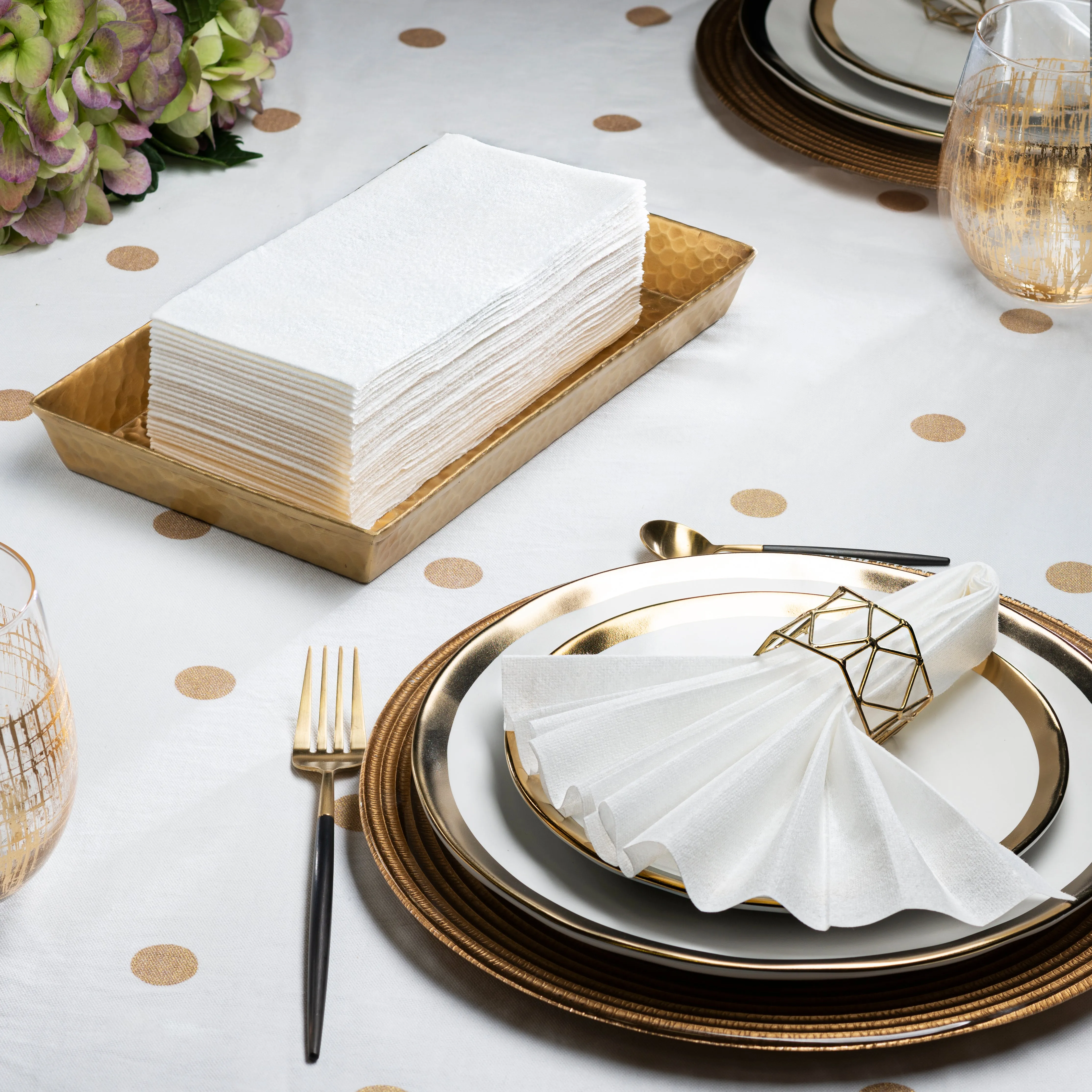 Linen-Feel Guest Towels - Disposable Cloth Dinner Napkins, Bathroom