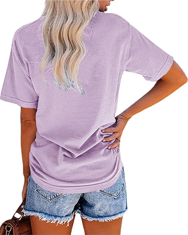 MaQiYa Womens Cute Sunflower Graphic Printed Tee Shirts Vintage Short Sleeve Cotton Shirts Tops