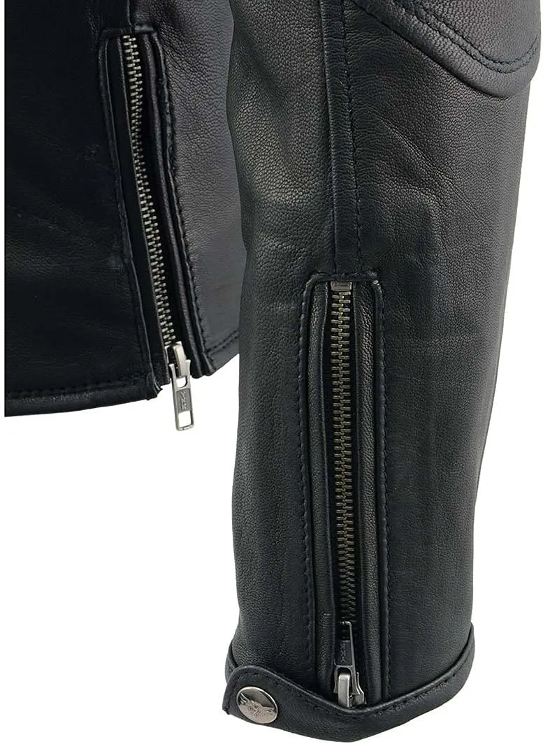Milwaukee Leather MLL2581 Women's Black 'Classic' Leather Lightweight Long Length Vented Jacket