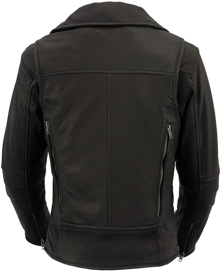 Milwaukee Leather MLL2581 Women's Black 'Classic' Leather Lightweight Long Length Vented Jacket