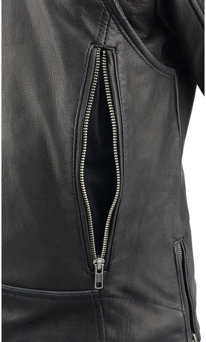 Milwaukee Leather MLL2581 Women's Black 'Classic' Leather Lightweight Long Length Vented Jacket