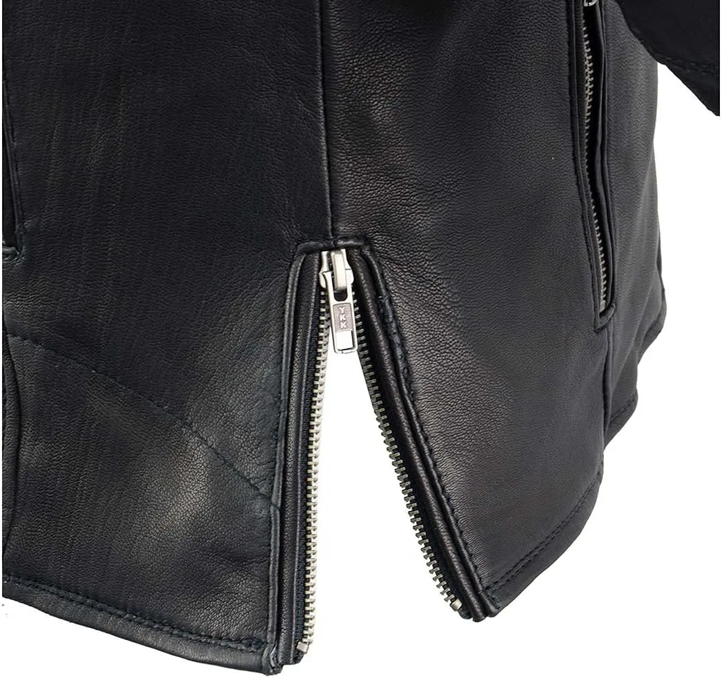 Milwaukee Leather MLL2581 Women's Black 'Classic' Leather Lightweight Long Length Vented Jacket