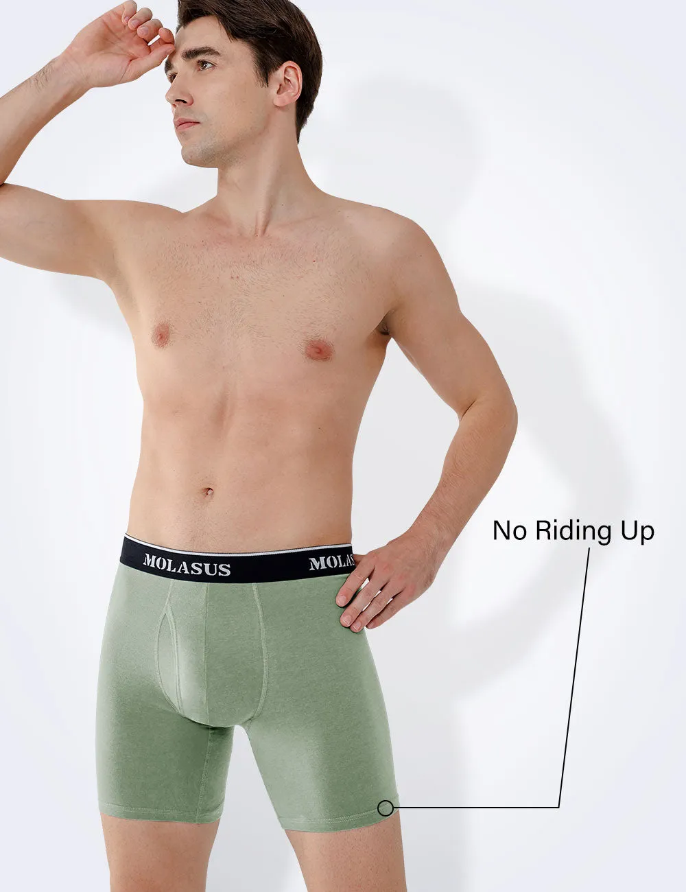 Molasus Mens Boxer Briefs Soft Cotton Underwear Open Fly Tagless Underpants Pack of 7